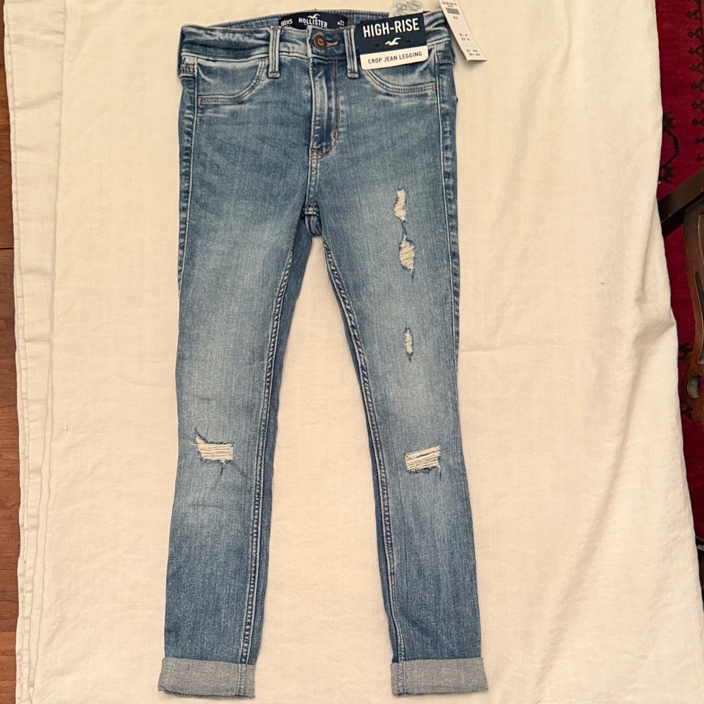 Hollister High-Rise Light Blue Distressed Jeans